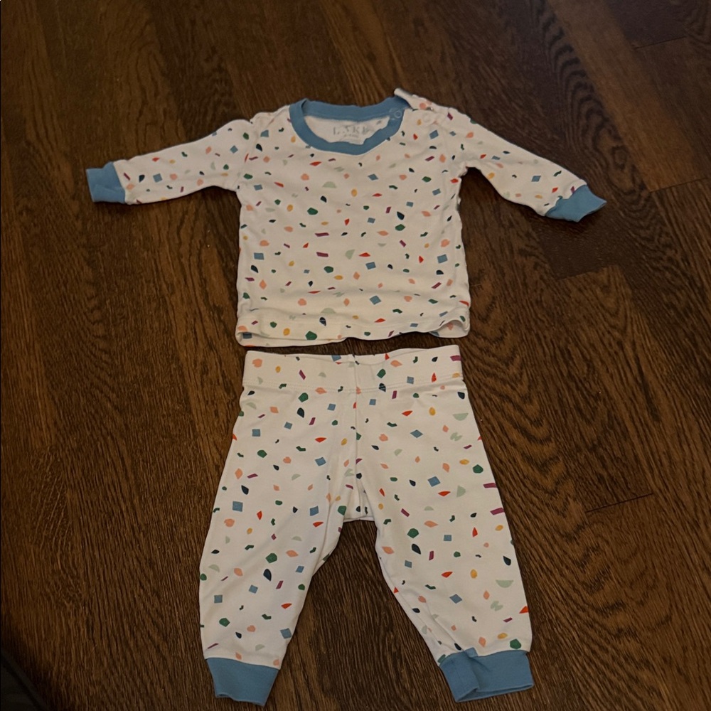 LAKE Confetti Pajama Set with Blue Accents
